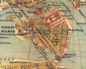 Stockholm Gamla Stan map from 1910