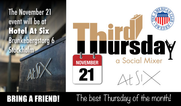 Third Thursday Mixer, Nov 21 @ Hotel At Six