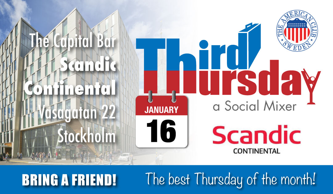 Third Thursday Mixer, Jan 16 @ Scandic Continental