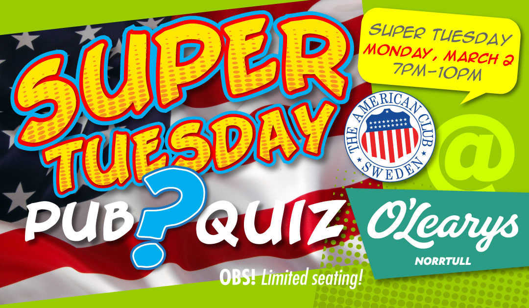 Super Tuesday Pub Quiz, March 2