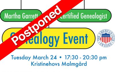 Genealogy Event, POSTPONED