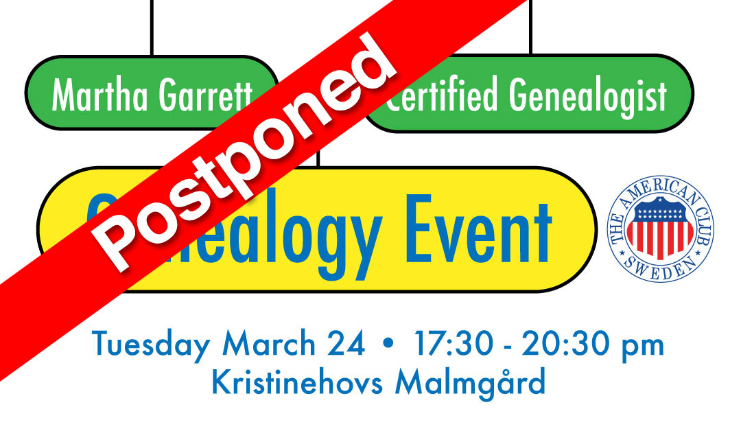 Genealogy Event, POSTPONED