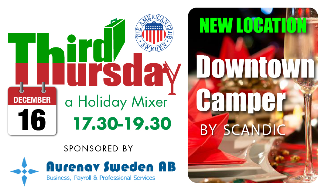 Third Thursday Holiday Mixer, Dec. 16th @ Downtown Scandic Camper